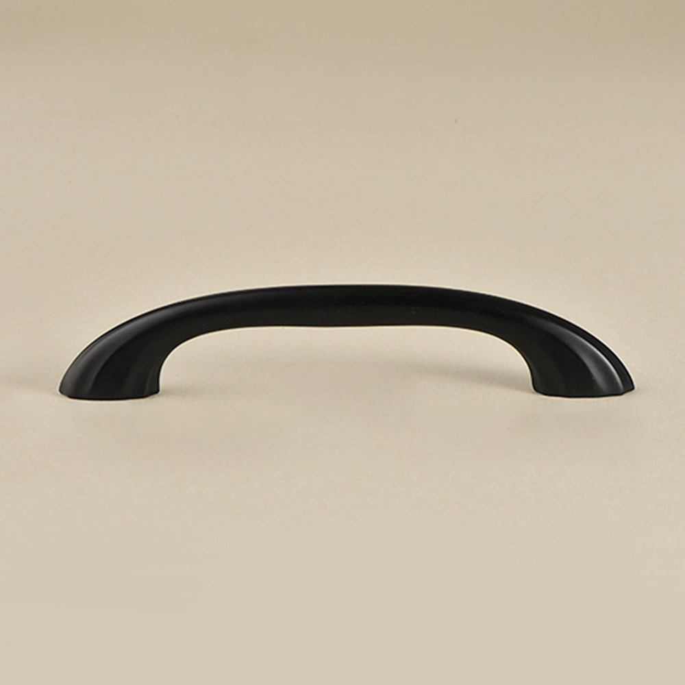 Modern Curved Black and Brass Arc Cabinet Pulls