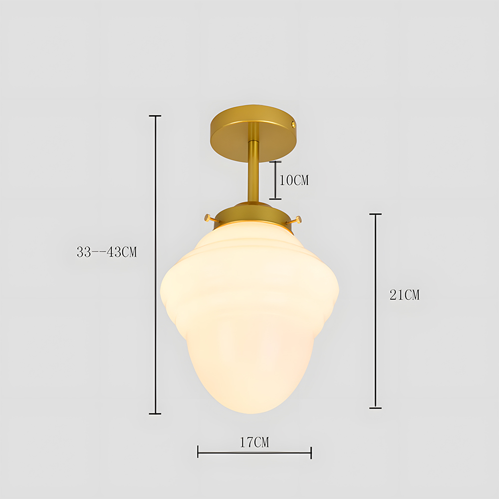 Vintage Glass White Flush Mount Ceiling Light For Bedroom