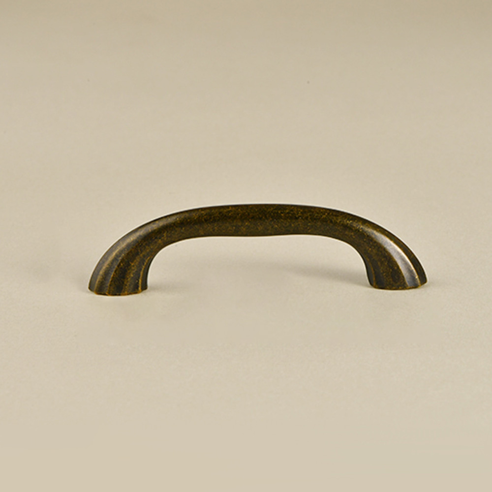 Modern Curved Black and Brass Arc Cabinet Pulls