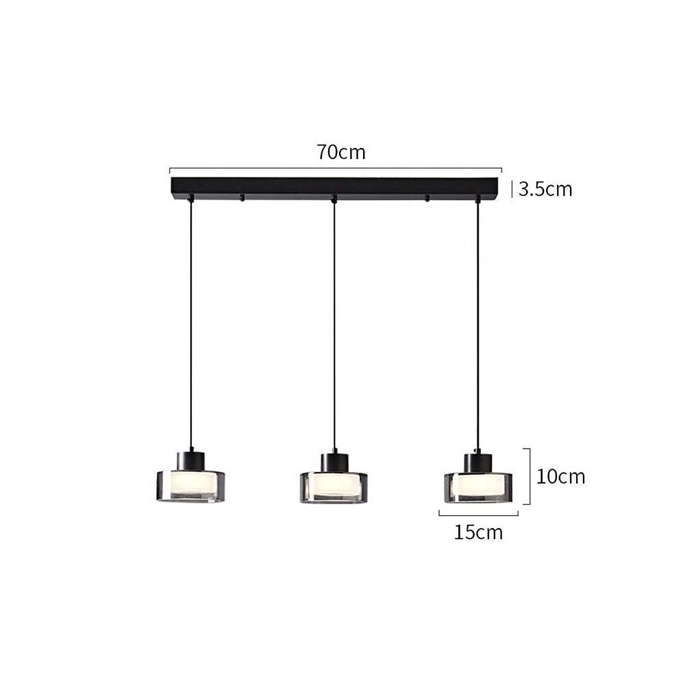 Nordic Black Glass LED Kitchen Island Pendant Light -Homdiy