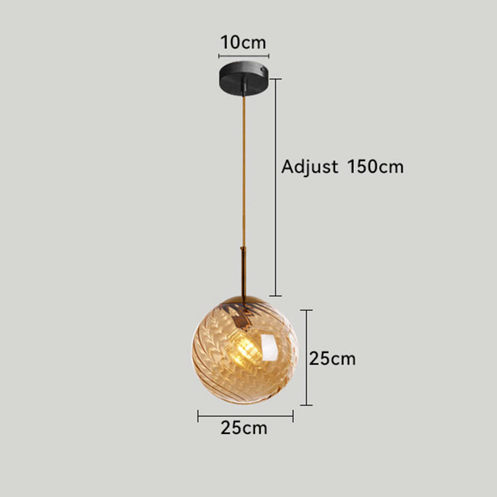 Ripple Glass Simple Dining Room Pendant Light