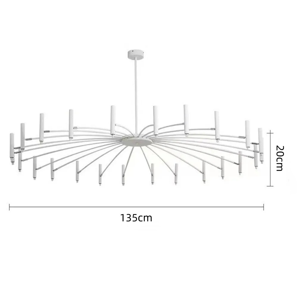 Large Chandelier Iron Black Living Room Pendant Light