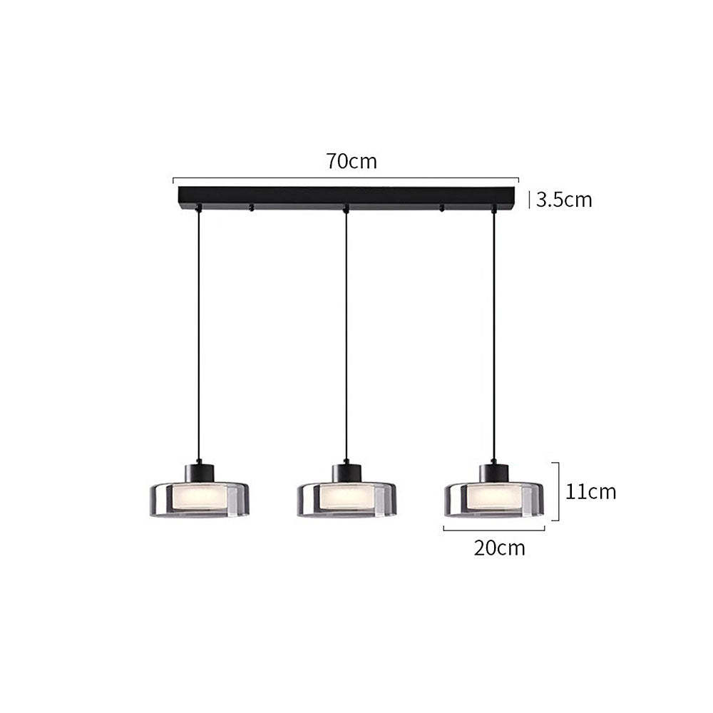 Nordic Black Glass LED Kitchen Island Pendant Light -Homdiy