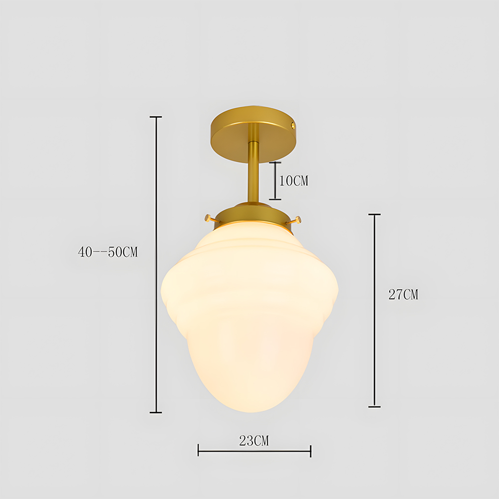 Vintage Glass White Flush Mount Ceiling Light For Bedroom