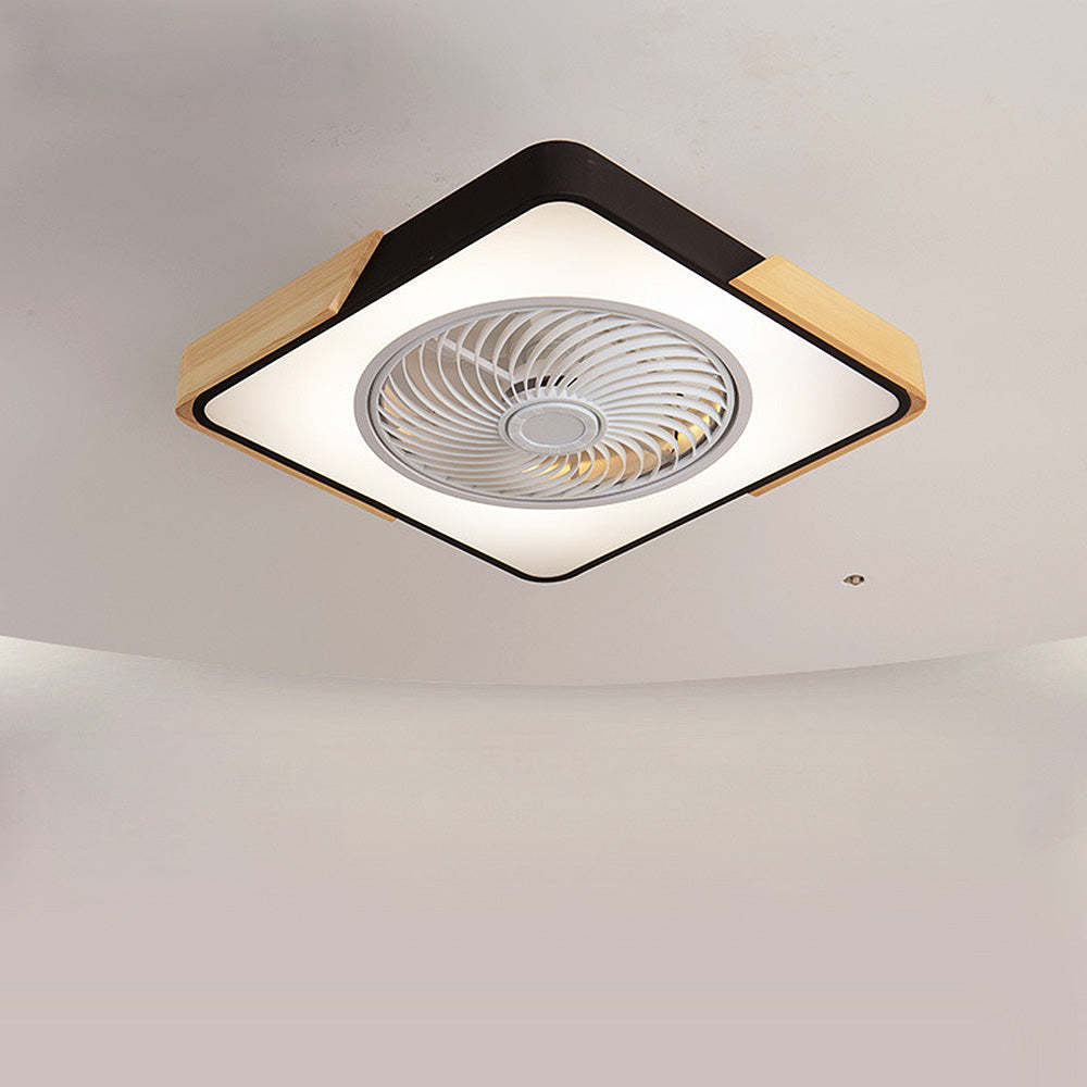 Modern Wood Round Ceiling Fans With LED Lights -Homdiy