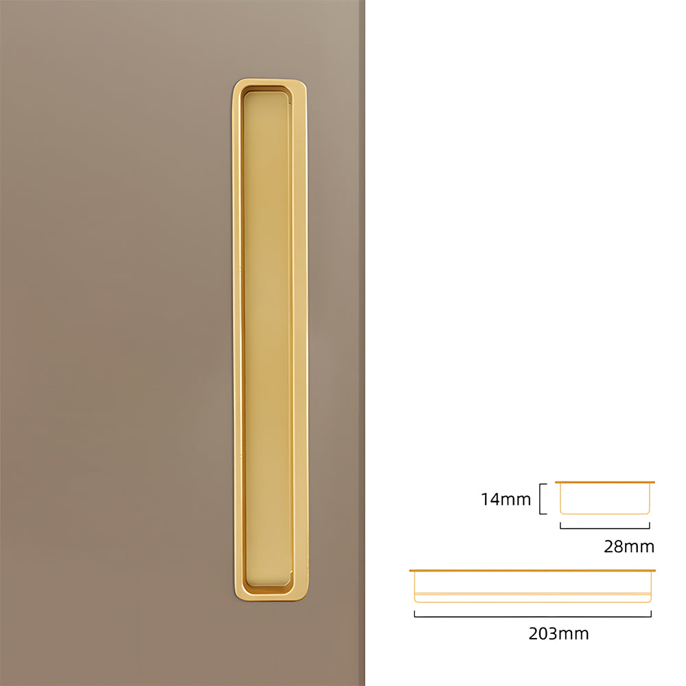 Modern Slotted Recessed Concealed Sliding Door Cabinet Handles