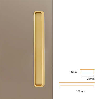 Modern Slotted Recessed Concealed Sliding Door Cabinet Handles