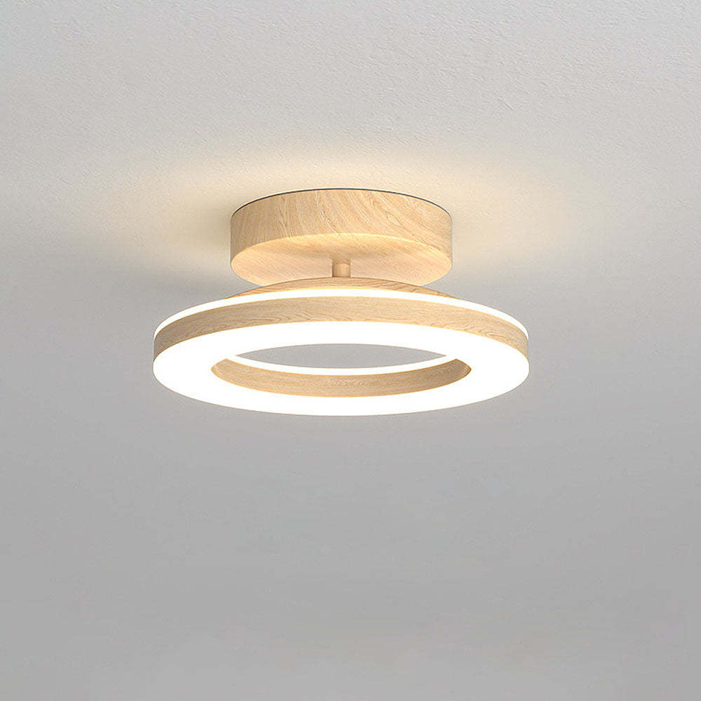 Acrylic Circle Wood LED Hallway Ceiling Light