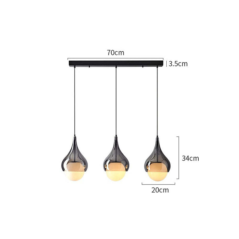 Nordic Black Glass LED Kitchen Island Pendant Light -Homdiy