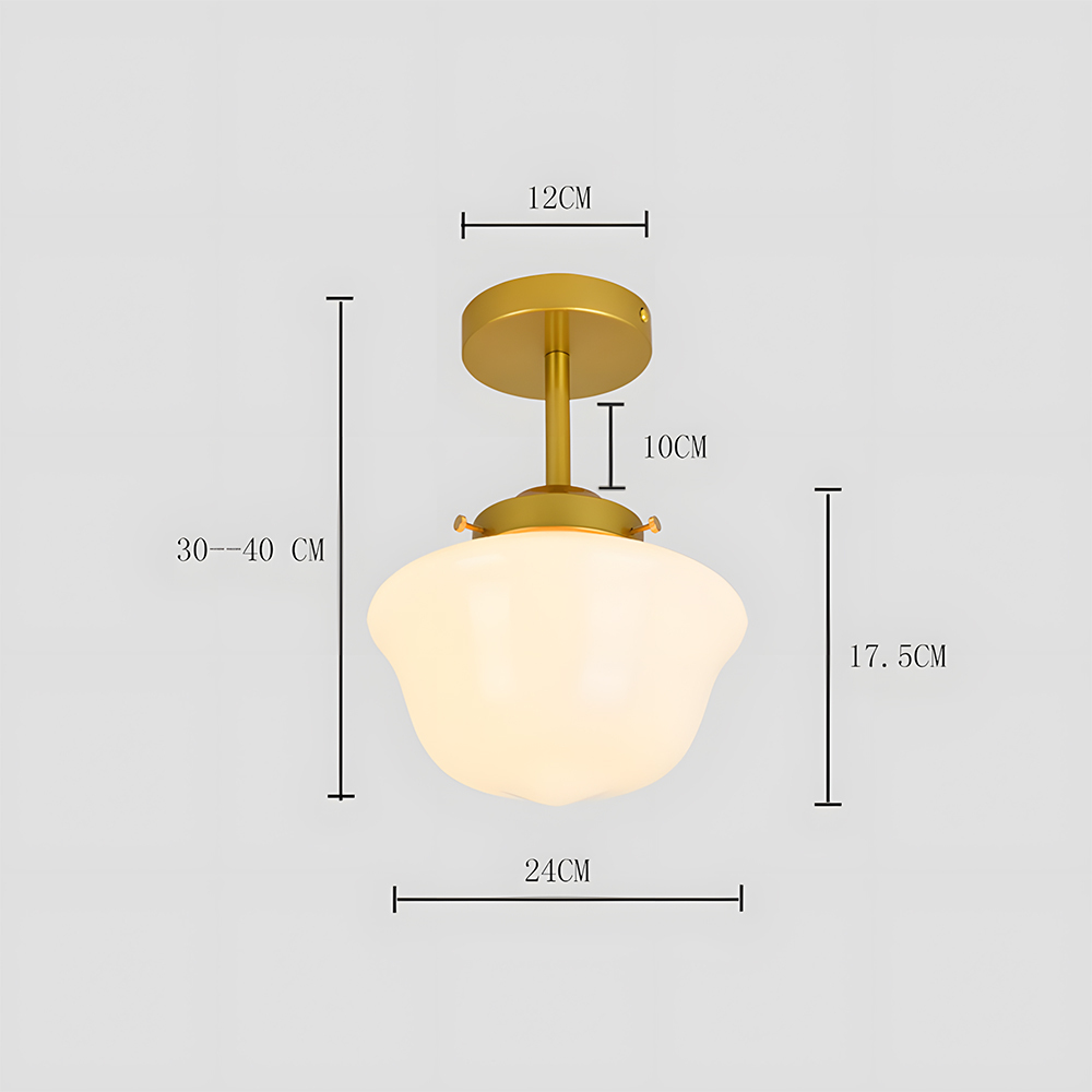 Vintage Glass White Flush Mount Ceiling Light For Bedroom