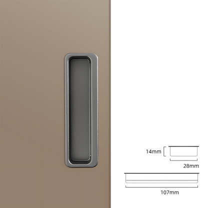 Modern Slotted Recessed Concealed Sliding Door Cabinet Handles