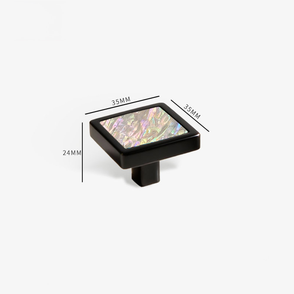 Luxury Natural Shell White Cabinet Pulls Brass Drawer Knobs