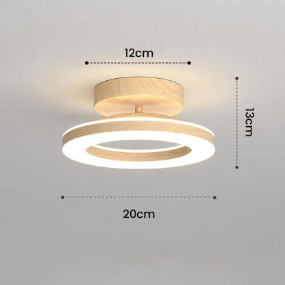 Acrylic Circle Wood LED Hallway Ceiling Light