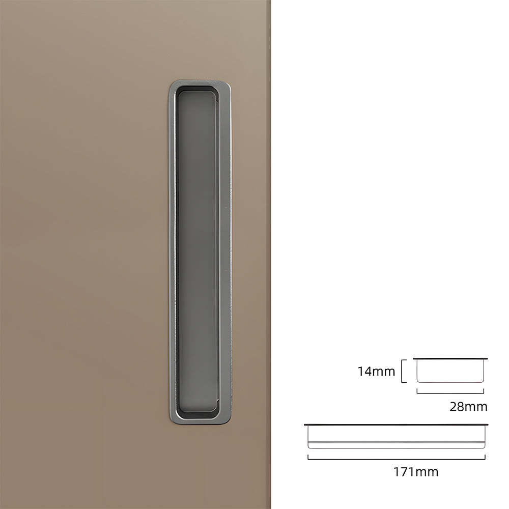 Modern Slotted Recessed Concealed Sliding Door Cabinet Handles