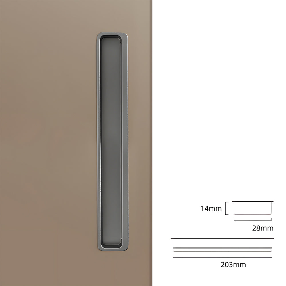 Modern Slotted Recessed Concealed Sliding Door Cabinet Handles
