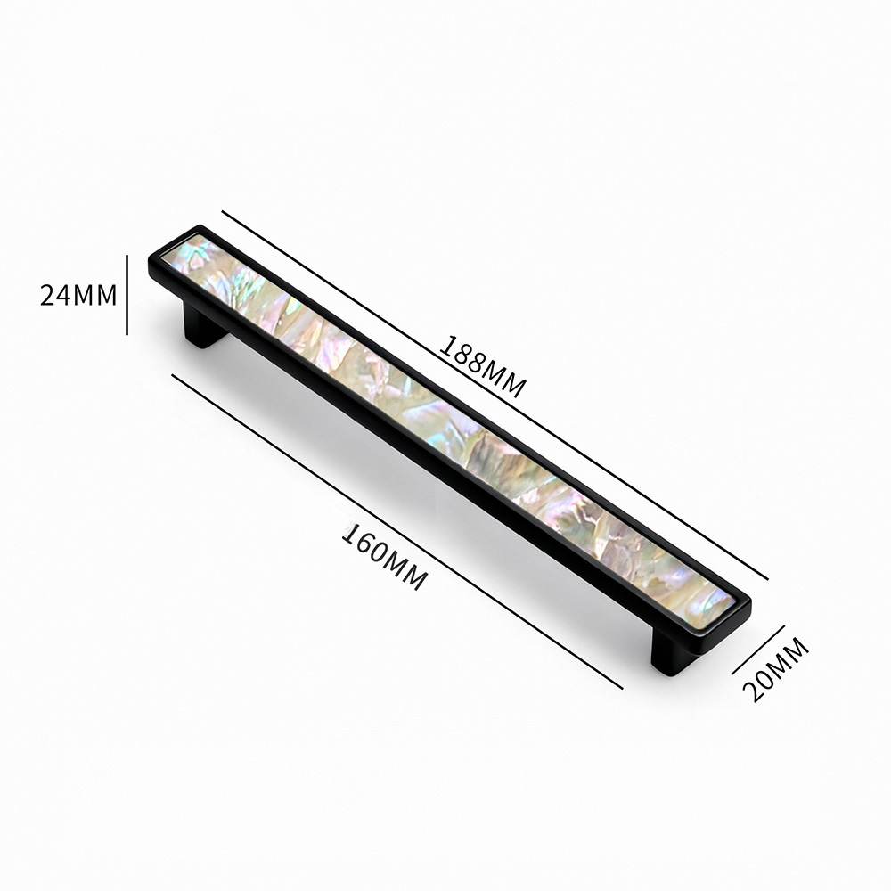 Luxury Natural Shell White Cabinet Pulls Brass Drawer Knobs