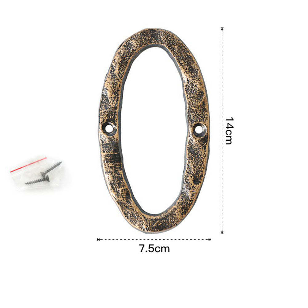 5 Inch Antique Cast Wrought Iron House Door Numbers -Homdiy