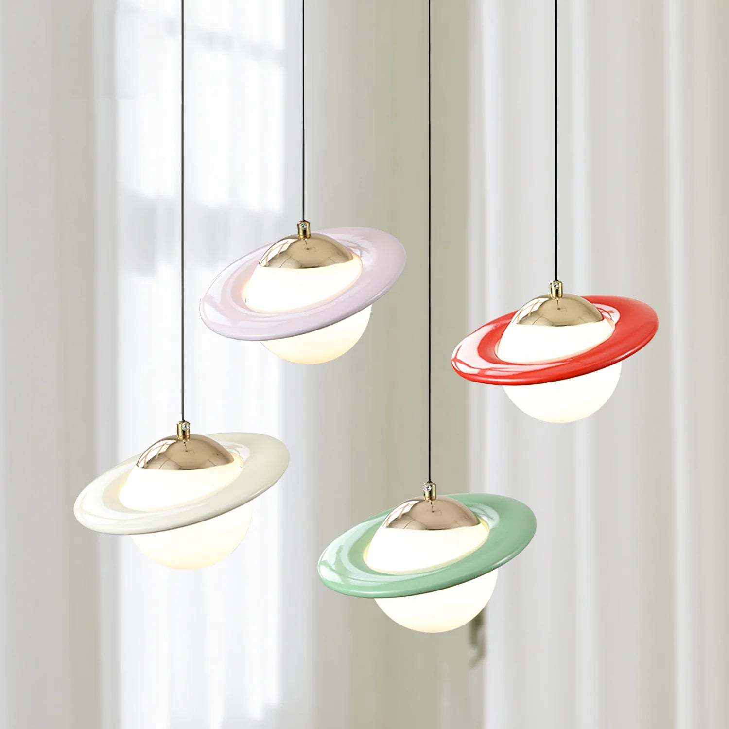 Colorful Small Planet Glass Pendant Light -Homdiy