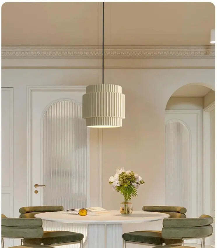 Wabi Sabi Modern Simple Cream Dining Room Pendant Light -Homdiy