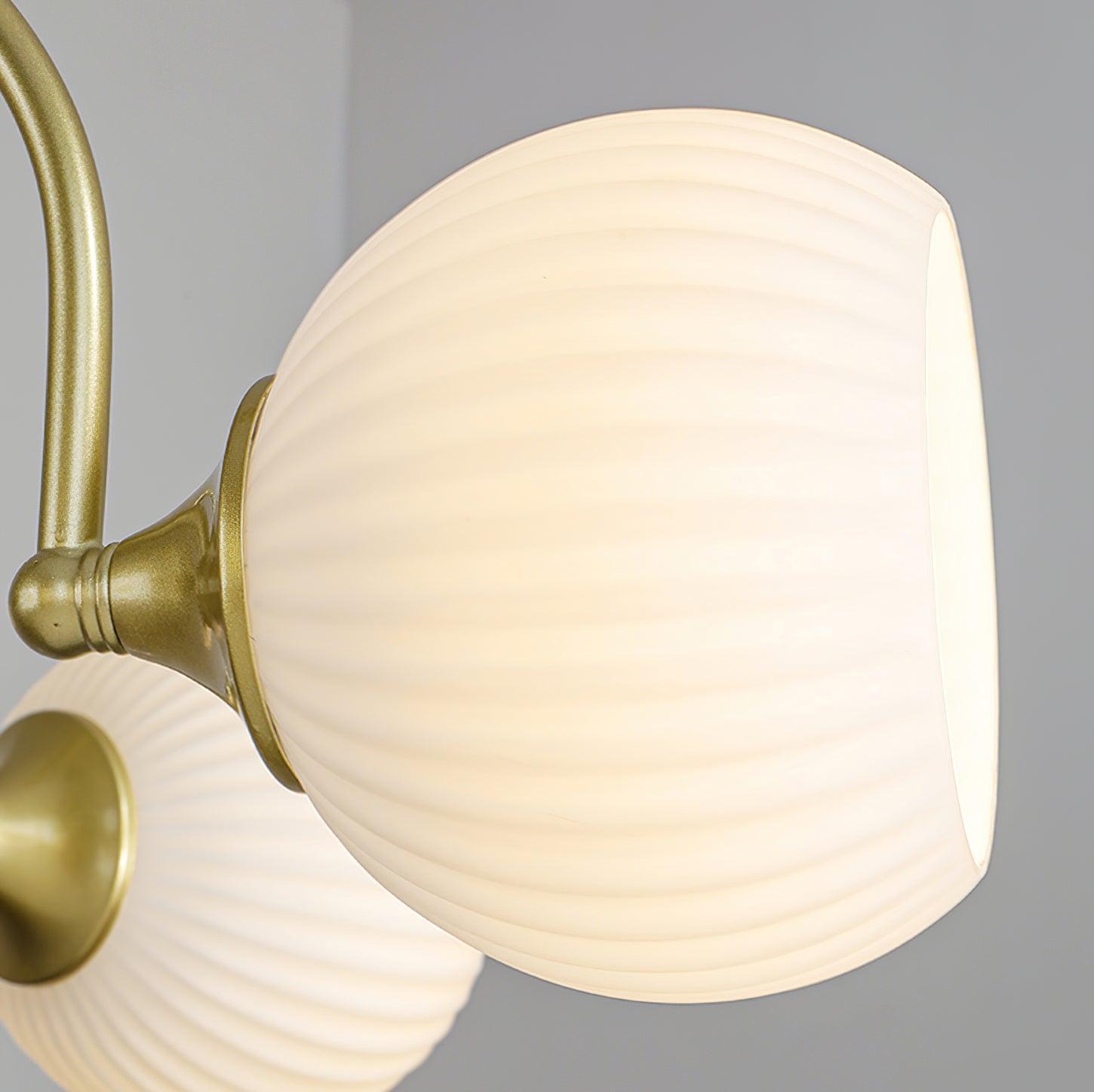 Modern Cream Glass Ribbed Chandelier -Homdiy