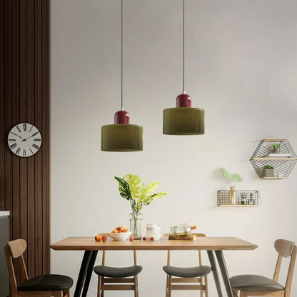 Set of 2 Bauhaus Small Glass Pendant Light