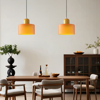 Set of 2 Bauhaus Small Glass Pendant Light