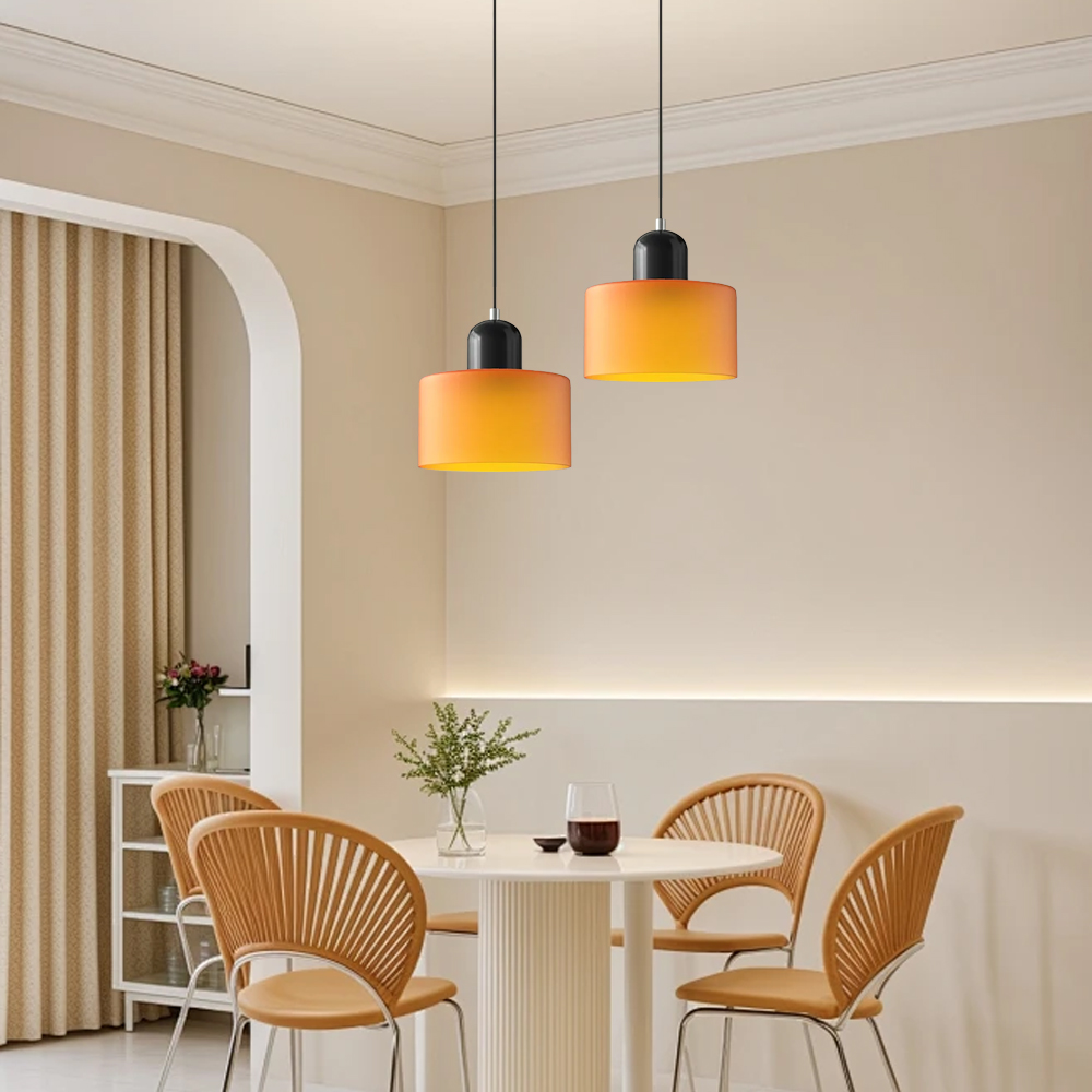 Set of 2 Bauhaus Small Glass Pendant Light