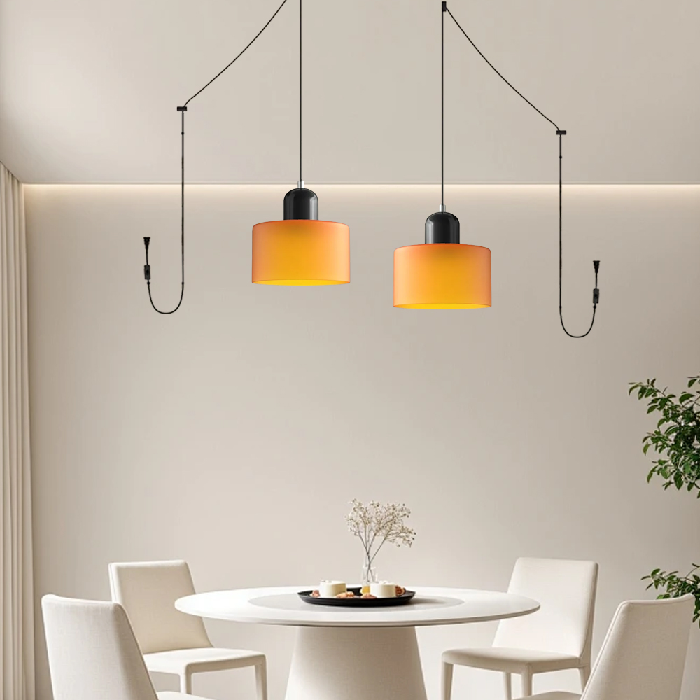 Set of 2 Bauhaus Small Glass Pendant Light