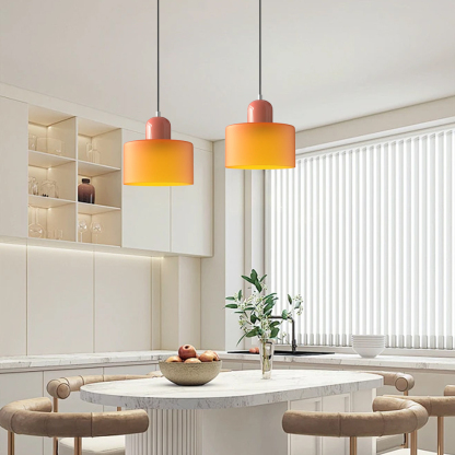 Set of 2 Bauhaus Small Glass Pendant Light