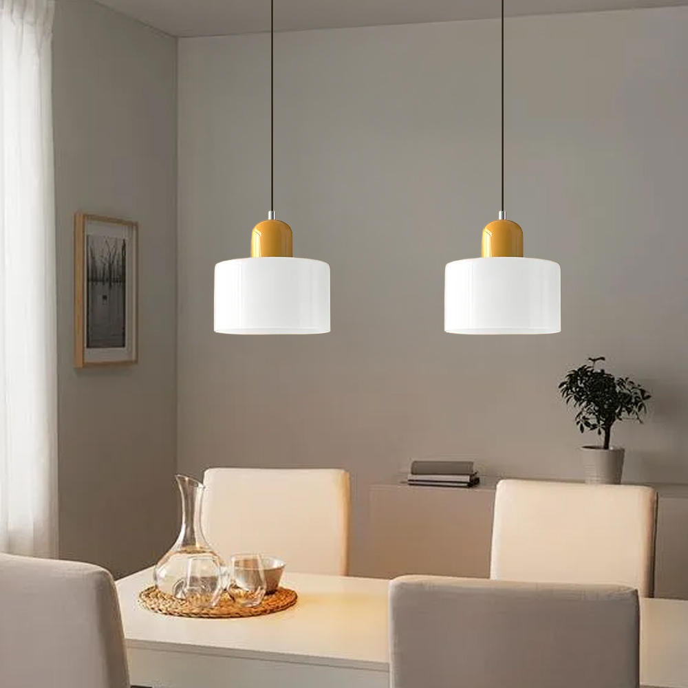Set of 2 Bauhaus Small Glass Pendant Light