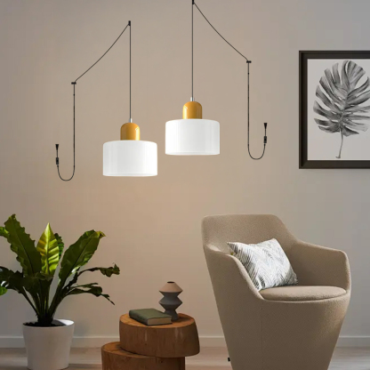Set of 2 Bauhaus Small Glass Pendant Light