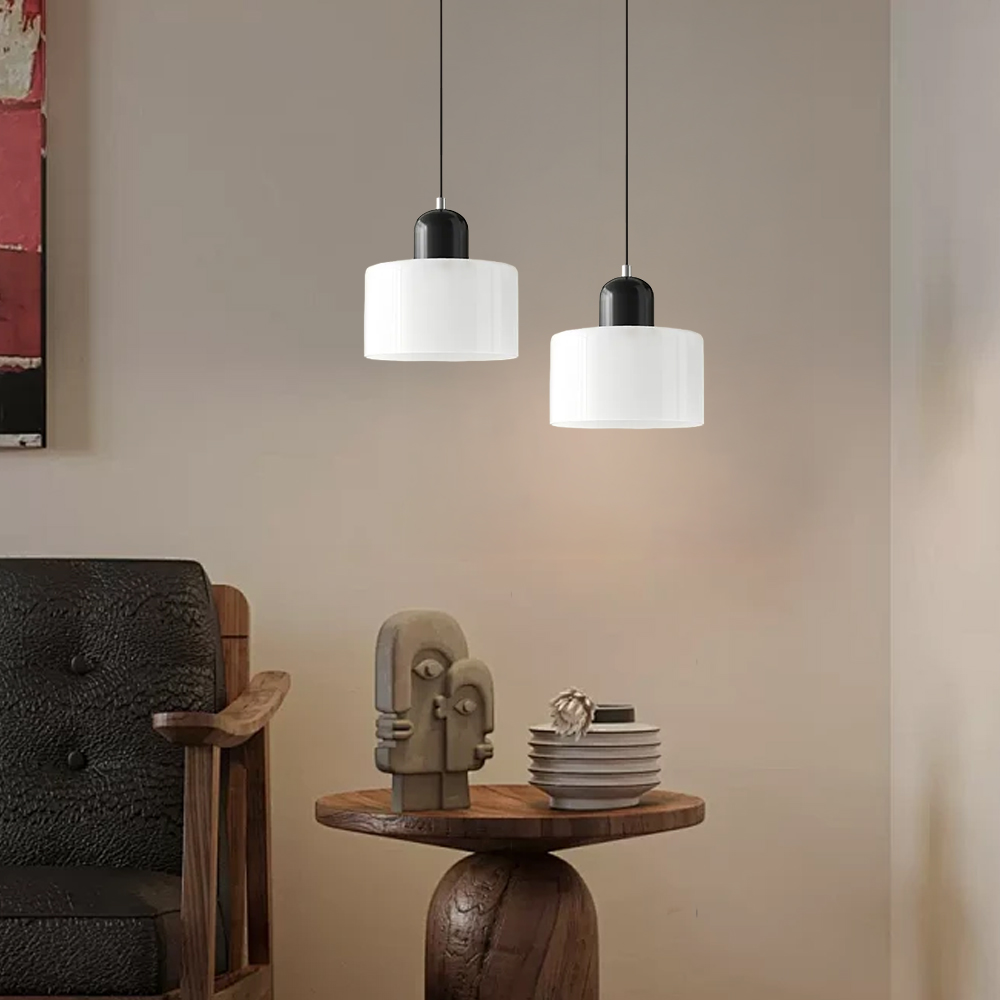 Set of 2 Bauhaus Small Glass Pendant Light