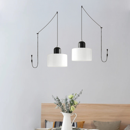 Set of 2 Bauhaus Small Glass Pendant Light