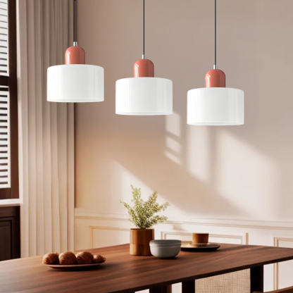 Set of 2 Bauhaus Small Glass Pendant Light