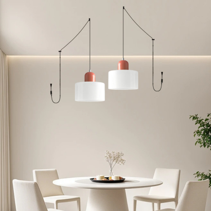 Set of 2 Bauhaus Small Glass Pendant Light