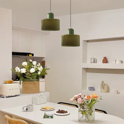 Set of 2 Bauhaus Small Glass Pendant Light