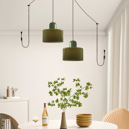 Set of 2 Bauhaus Small Glass Pendant Light
