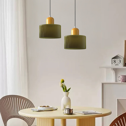 Set of 2 Bauhaus Small Glass Pendant Light