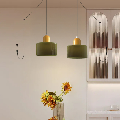 Set of 2 Bauhaus Small Glass Pendant Light