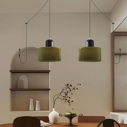 Set of 2 Bauhaus Small Glass Pendant Light