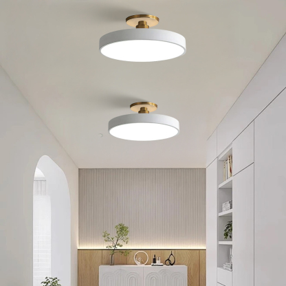 Set of 2 Circular LED Dimmable Ceiling Lights For Bedroom with Remote Control