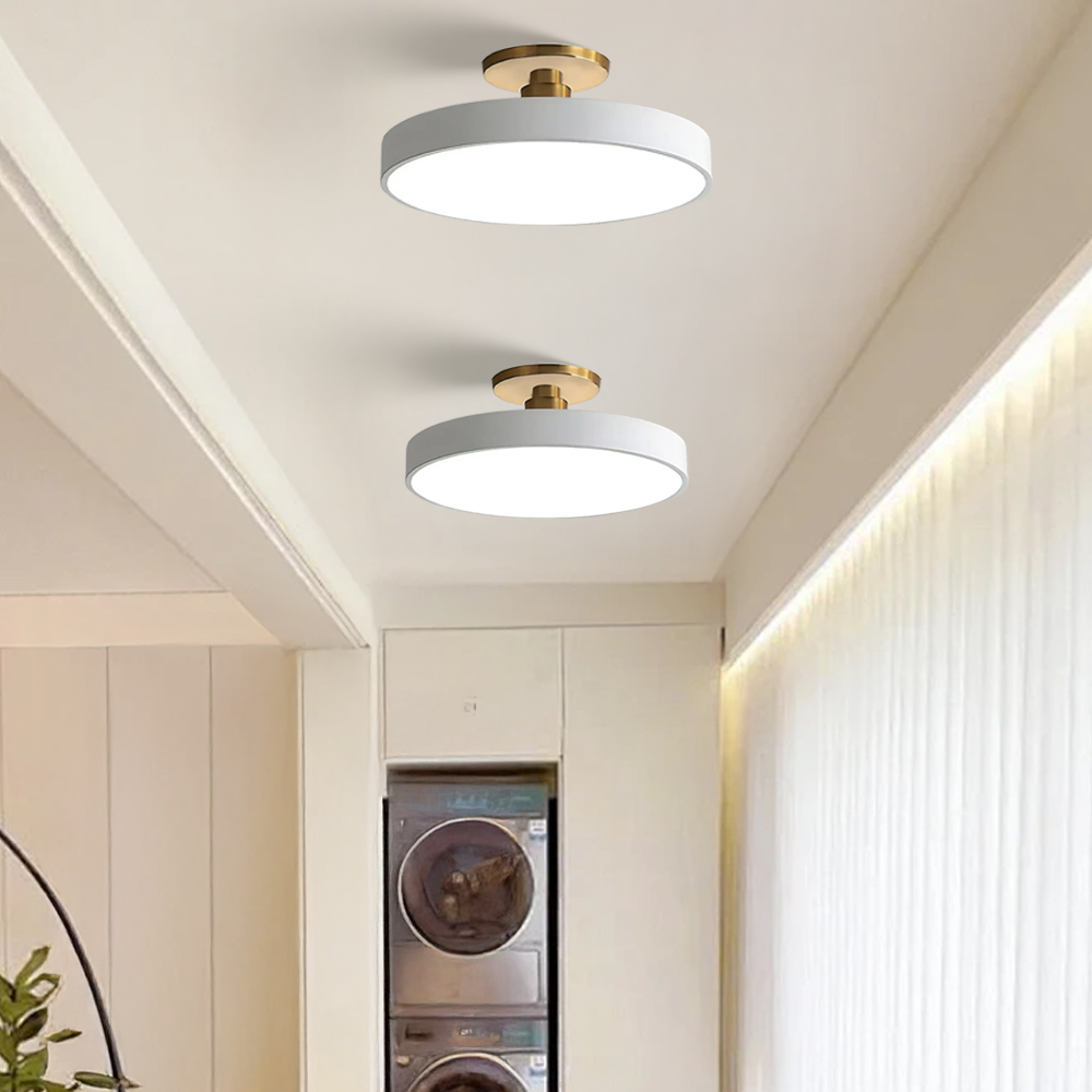 Set of 2 Circular LED Dimmable Ceiling Lights For Bedroom with Remote Control