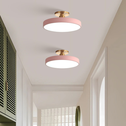 Set of 2 Circular LED Dimmable Ceiling Lights For Bedroom with Remote Control