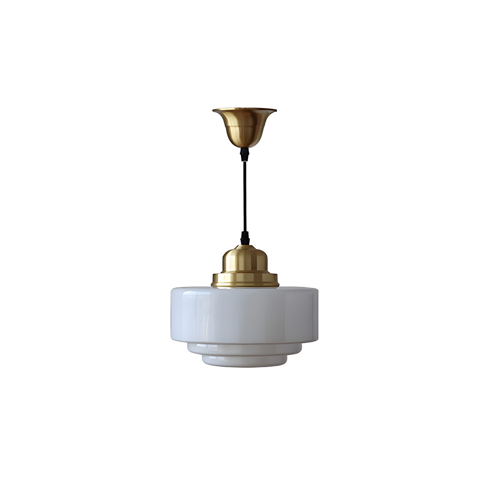 Simple Brass White Glass Kitchen Pendant Light