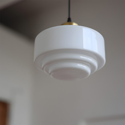 Simple Brass White Glass Kitchen Pendant Light