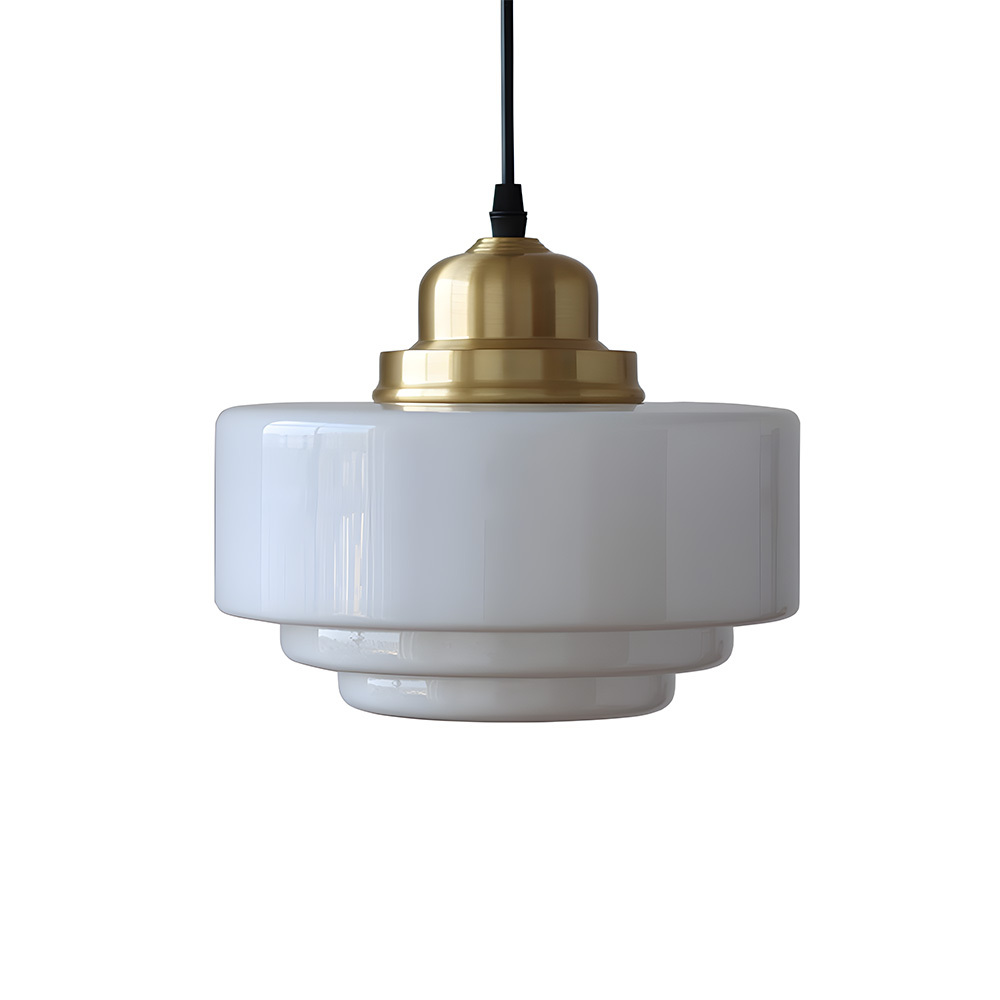 Simple Brass White Glass Kitchen Pendant Light