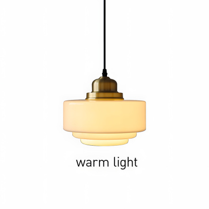 Simple Brass White Glass Kitchen Pendant Light