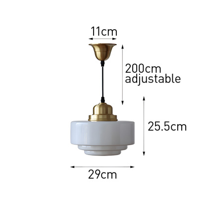 Simple Brass White Glass Kitchen Pendant Light