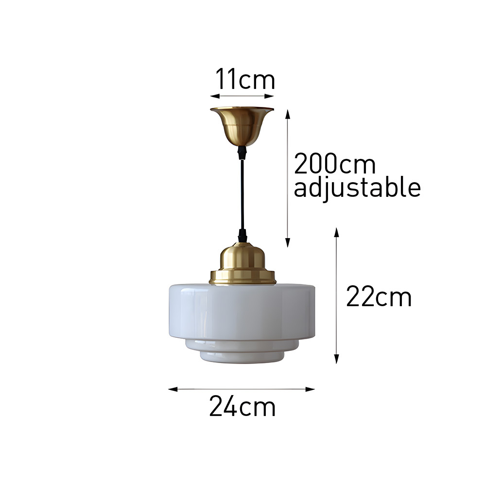 Simple Brass White Glass Kitchen Pendant Light