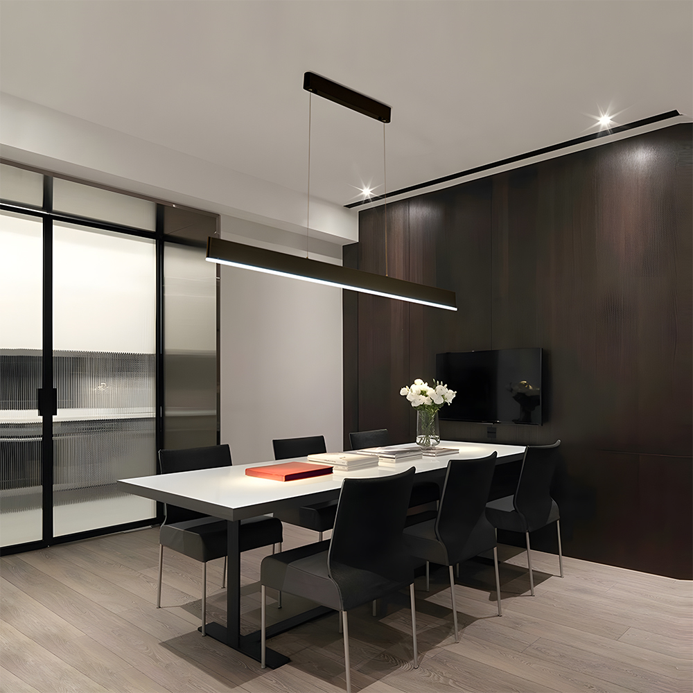 Sleek Modern Linear LED Hanging Light For Kitchen Island